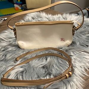 Burberry Cream Crossbody with Tan Leather Trim